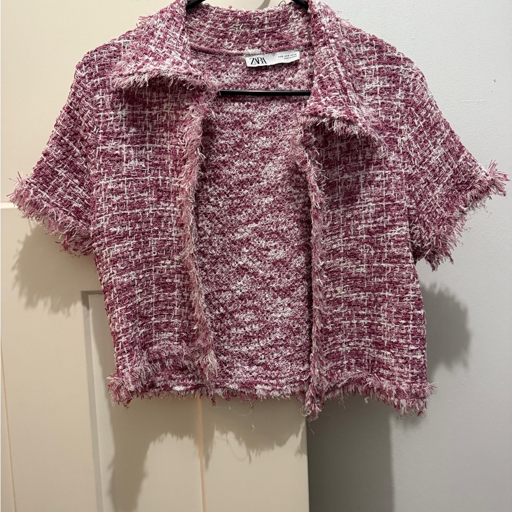 Zara Women's Rose Tweed Blazer